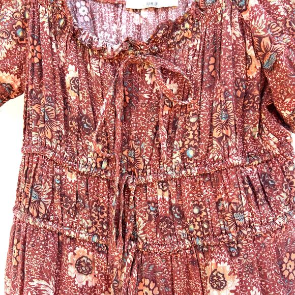 Ulla Johnson Juniper Mini Dress Prairie Cottage Milkmaid Rosebud Crimson Red 0 - Picture 11 of 12
